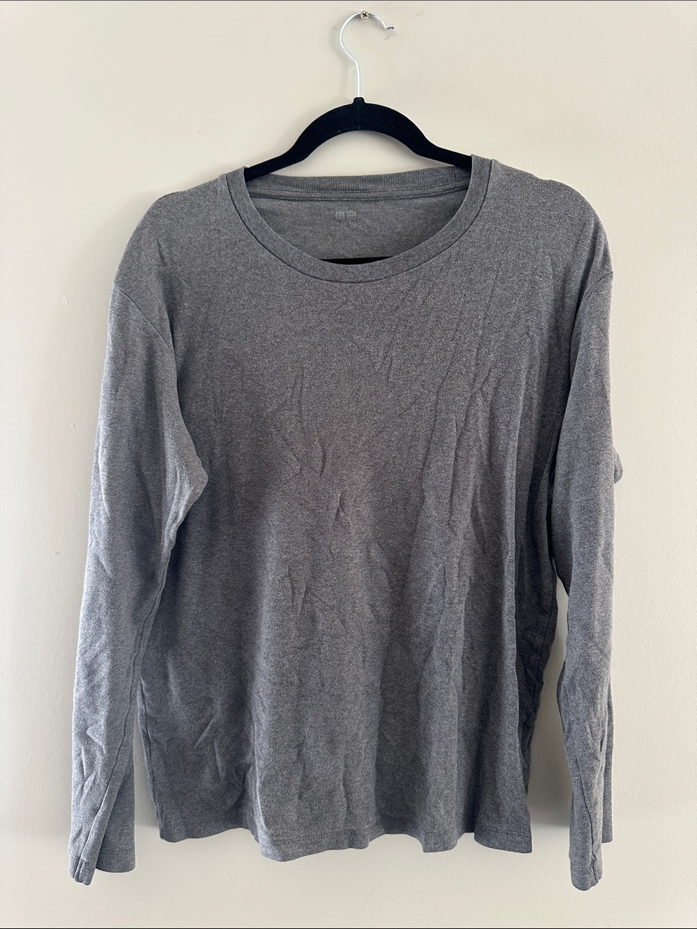 Uniqlo Long Sleeve Crewneck — Heather Gray